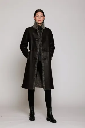 #1350 Mid-Calf Length  shearling coat