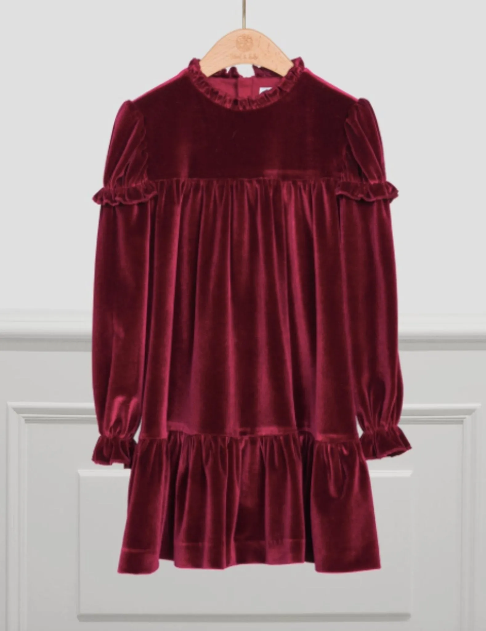 Abel & Lula Girls Blackberry Velvet Dress