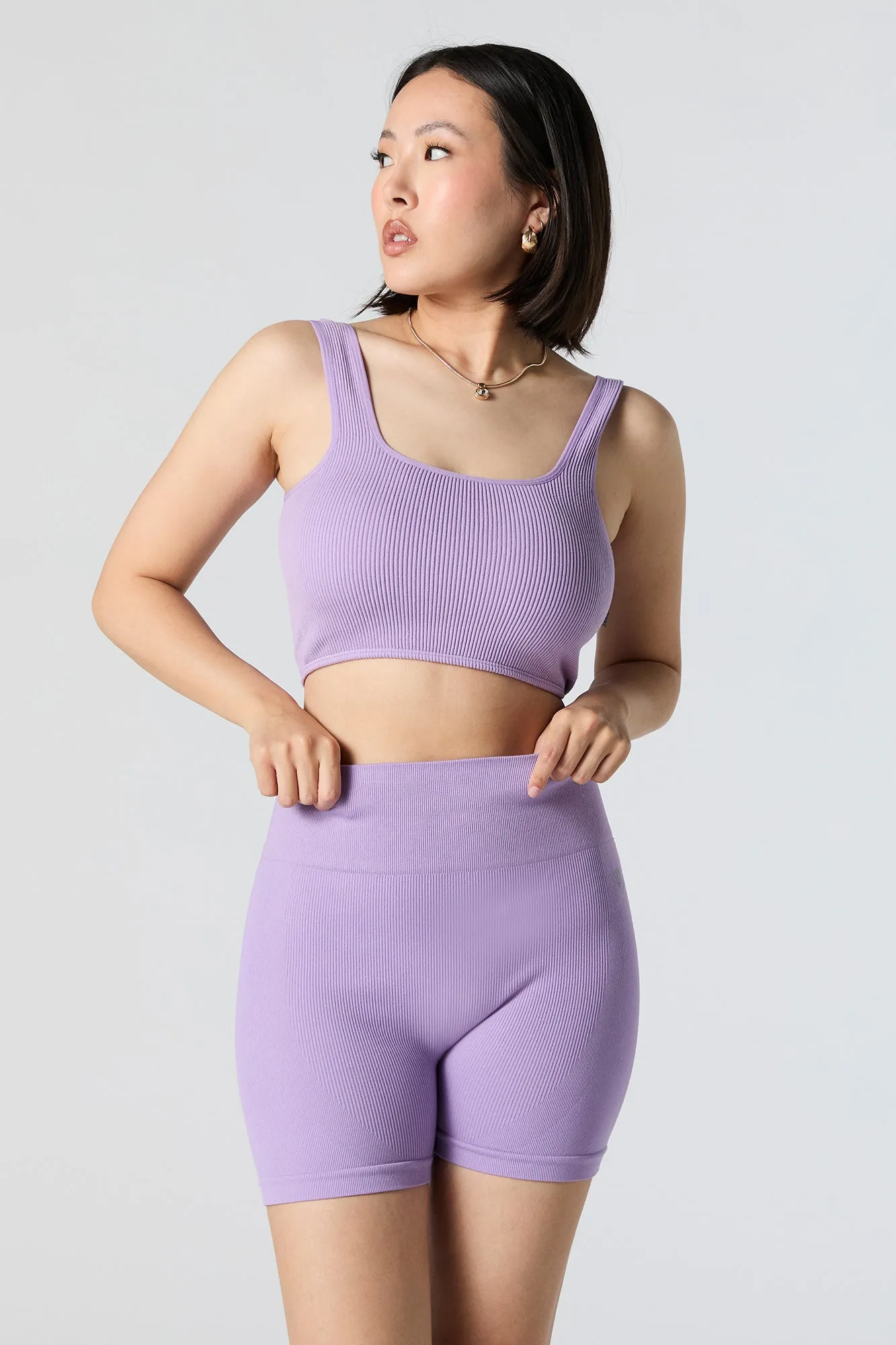 Active Seamless Ribbed Biker Short