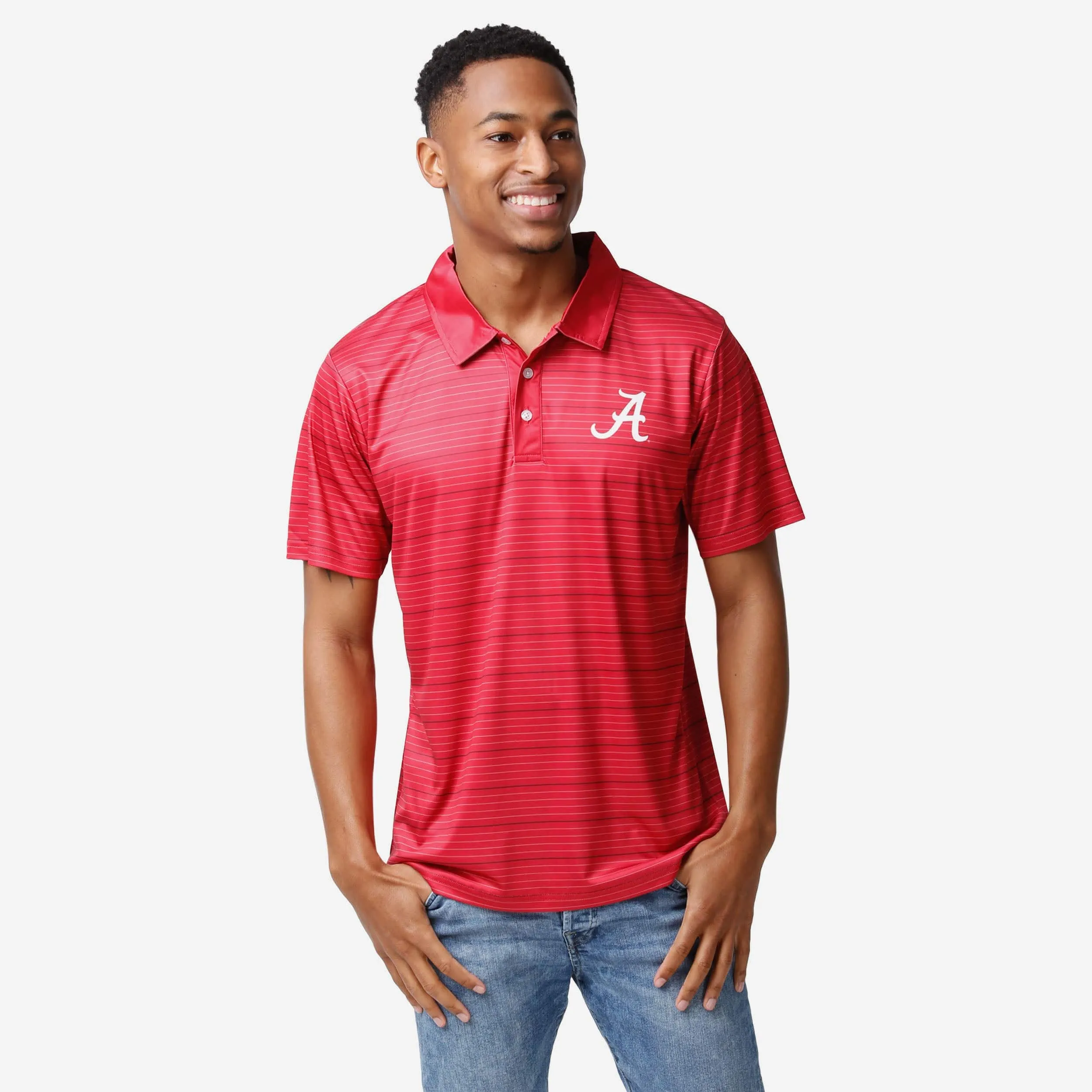 Alabama Crimson Tide Striped Polyester Polo