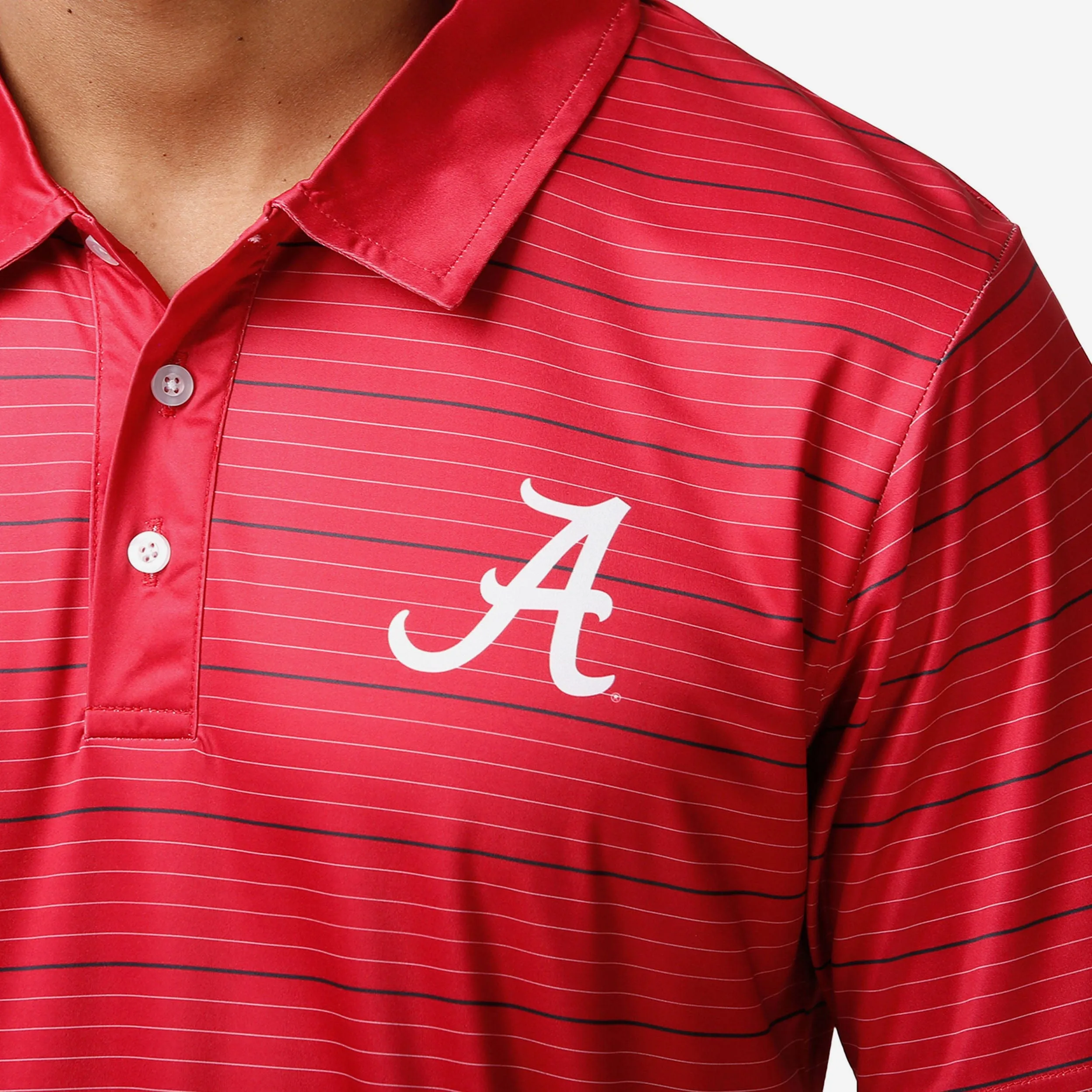 Alabama Crimson Tide Striped Polyester Polo