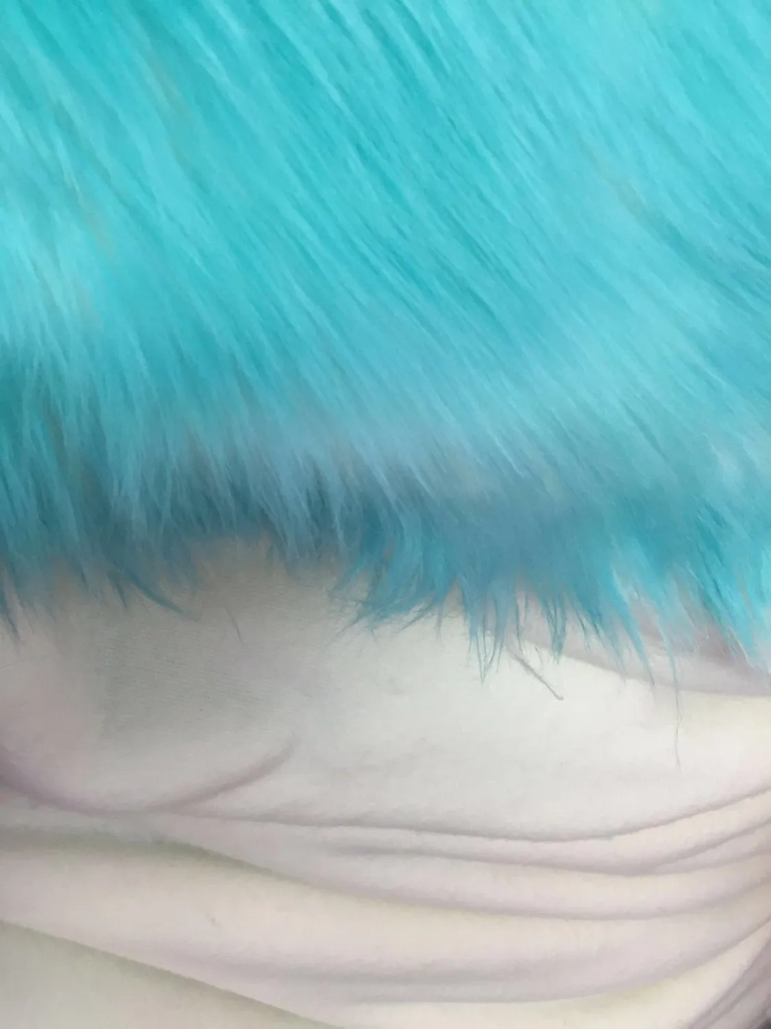 Aqua/ivory deluxe cotton candy design-shaggy faux fun fur-2tone super soft faux fur- sold by the yard.