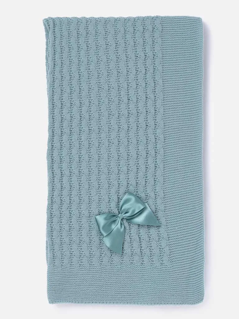 Baby Boy All-In-One Knitted Set with Blanket - Mint green