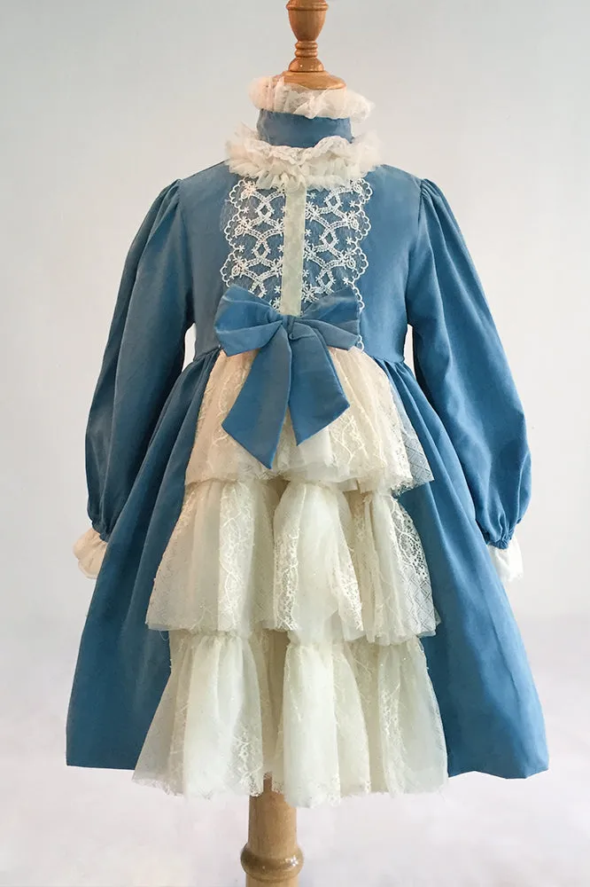 Baby Girl Dress Toddler Ball Gowns Birthday Party Long Vintage Lolita Velvet Dress