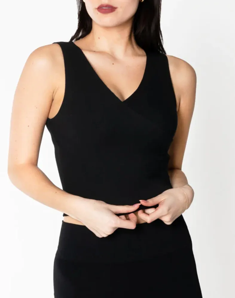 Bamboo Ribbed Wrap Tank