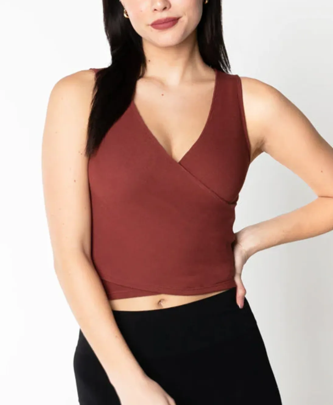 Bamboo Ribbed Wrap Tank