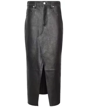 Black Leather Maxi Skirt