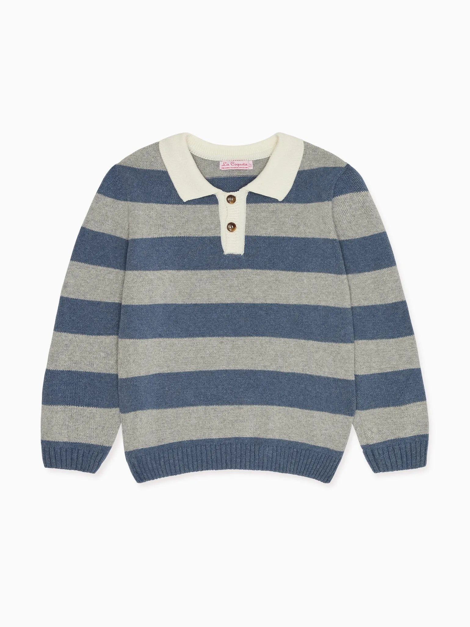 Blue Stripe Roman Cotton Boy Sweater