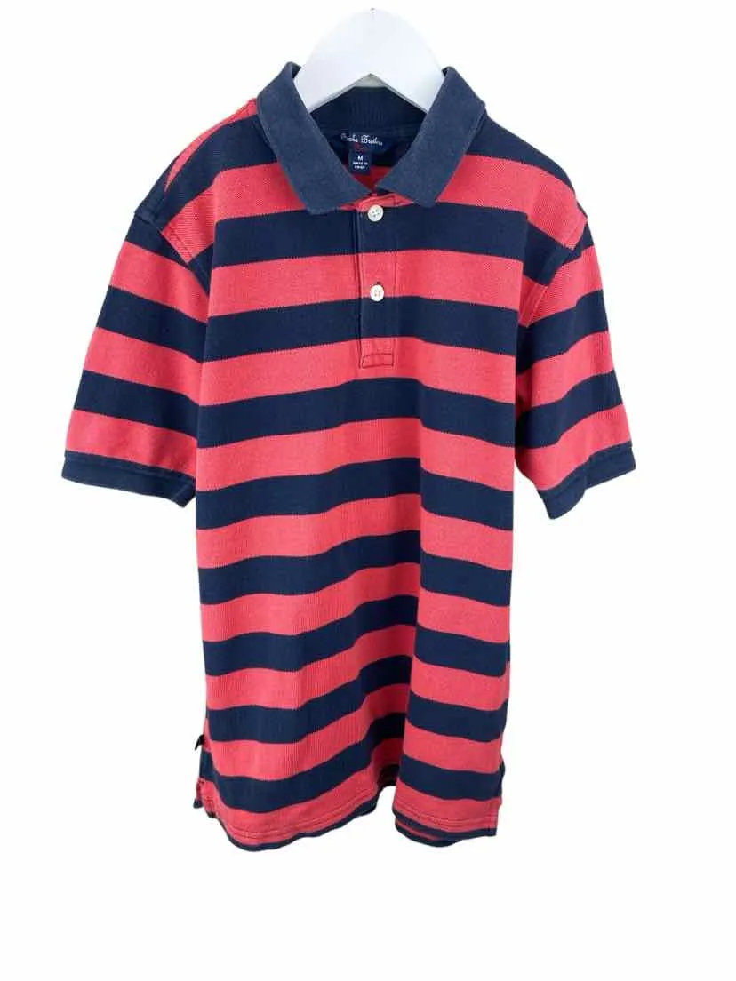 Brooks Brothers Boys' Striped Polo Shirt Red/Navy Size M (10-12)