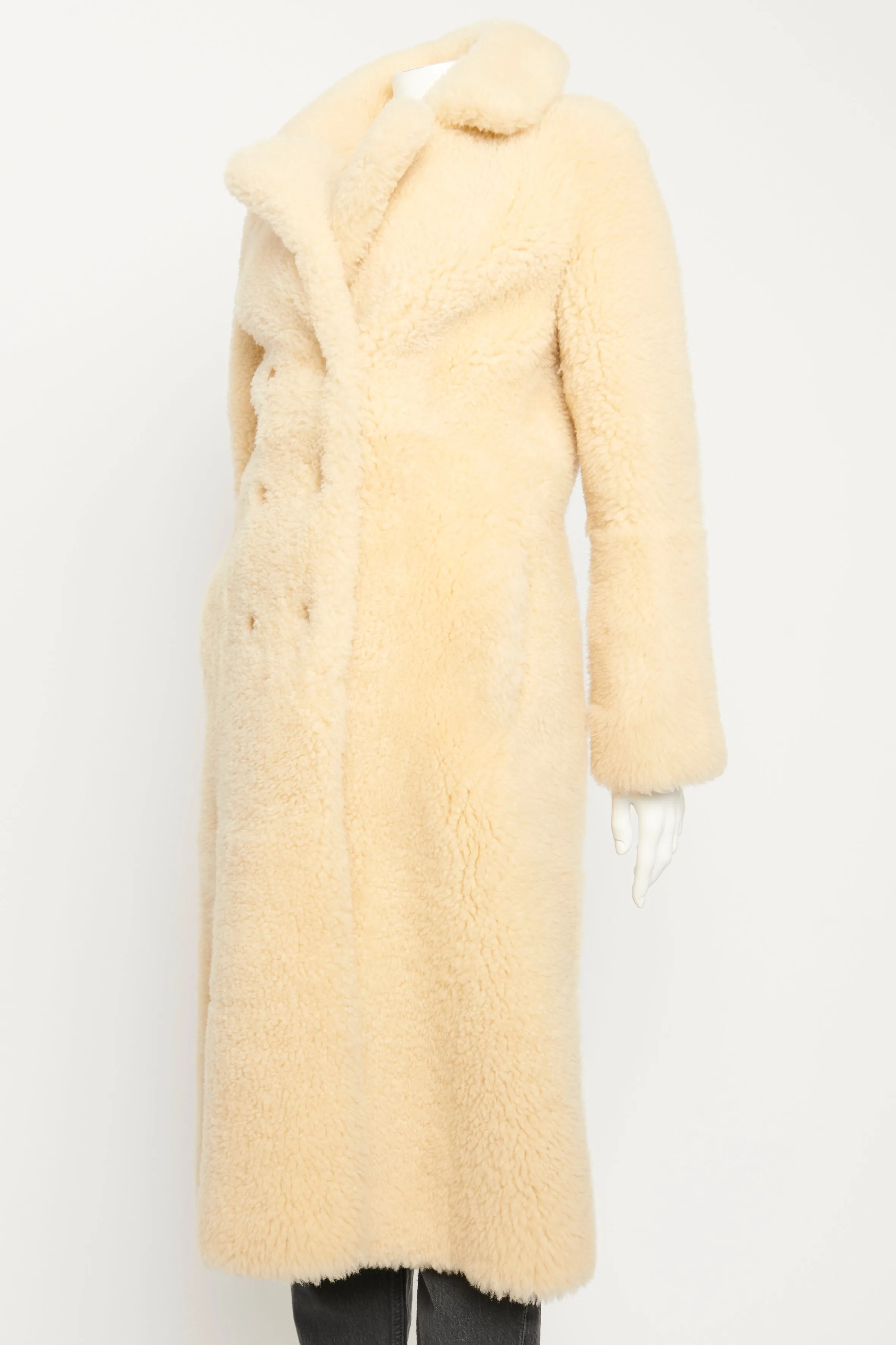 Caban Double Breasted Shearling Preowned Coat