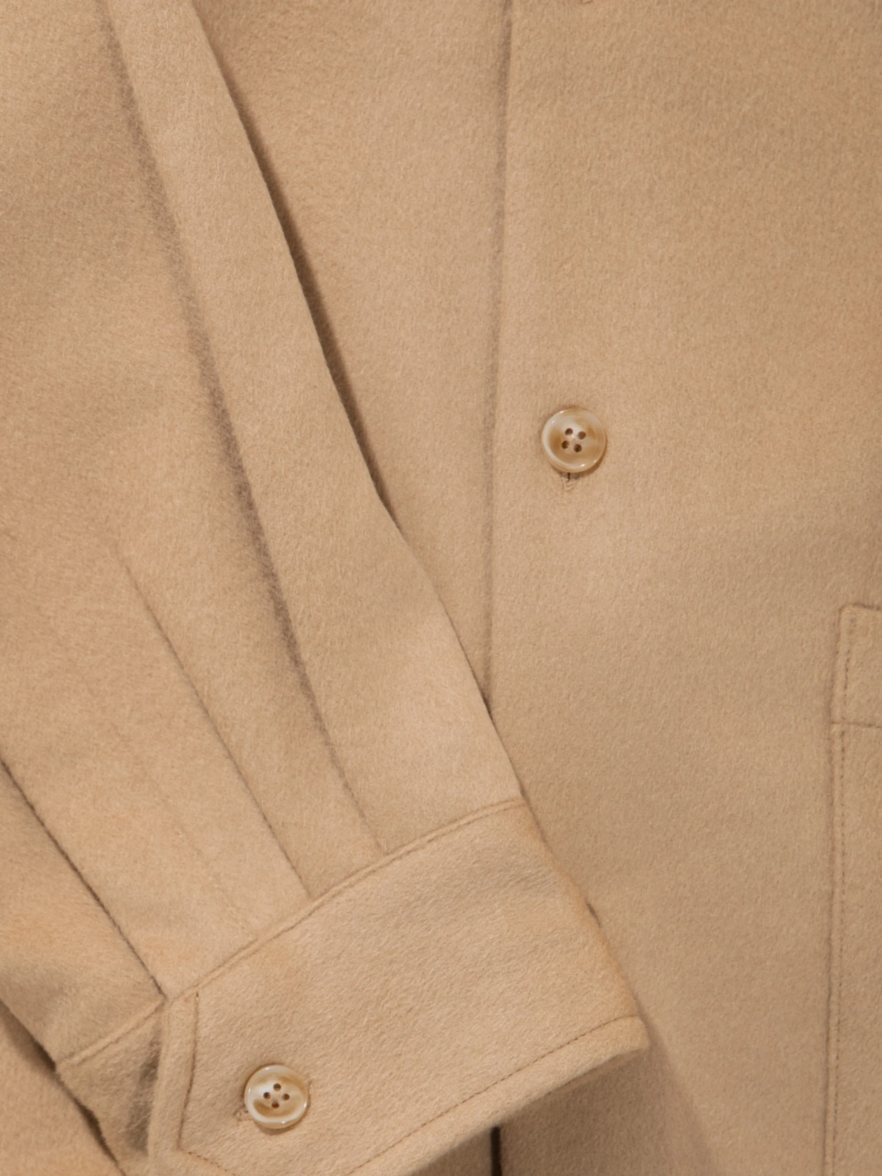 Camel Cashmere Wool Shirt Jacket