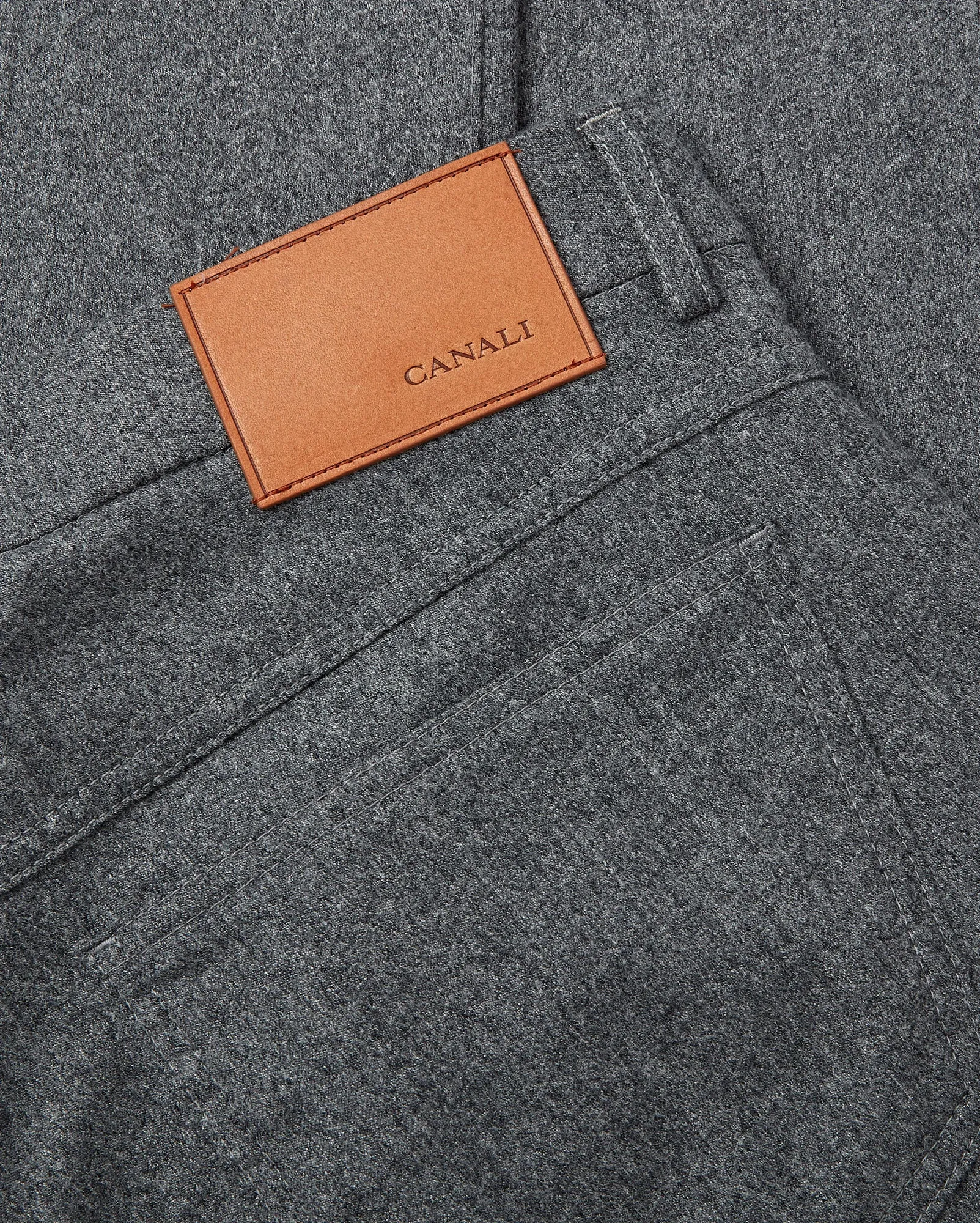 Canali Soft Touch Wool Flannel Trouser (Grey)