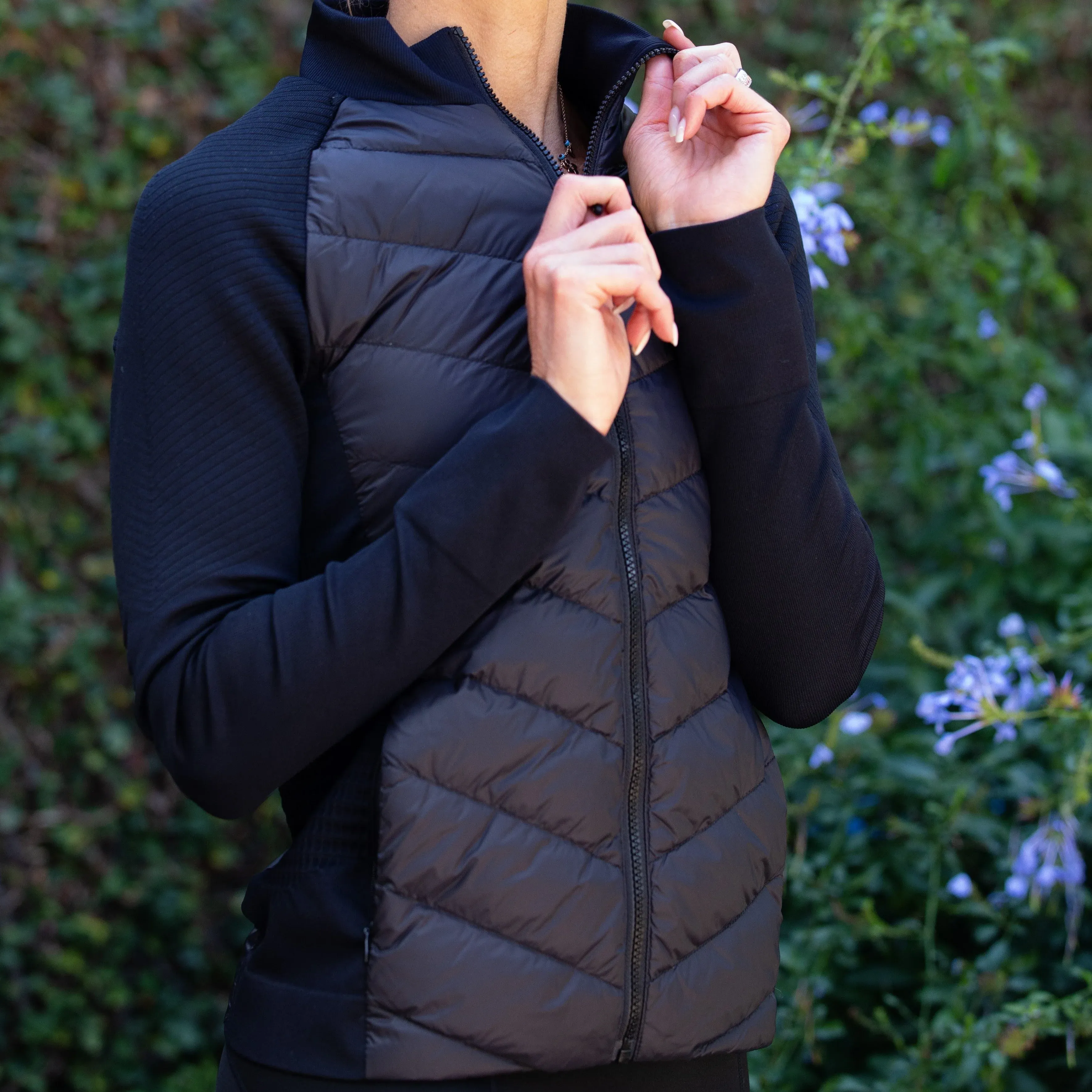 Chevron Puffer Jacket | Black