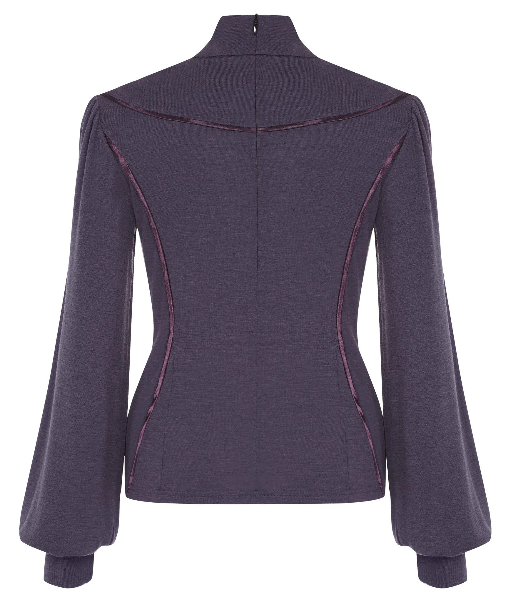 Contour polo neck merino wool in grape *Only One Size XS left*