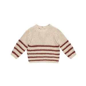 Cranberry Stripe Rex Sweater - Quincy Mae