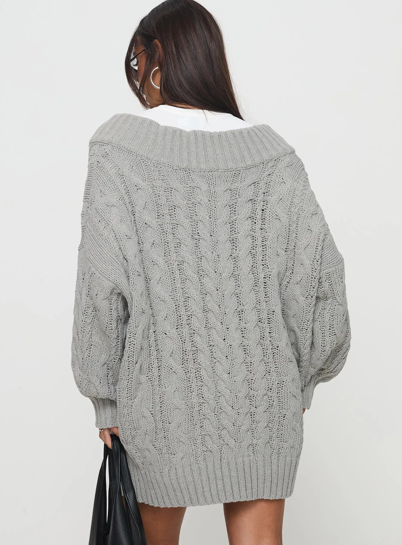 Dravi Mini Sweater Dress Grey Marle