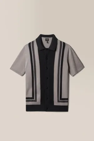 Essex Striped Knit Polo | Cotton