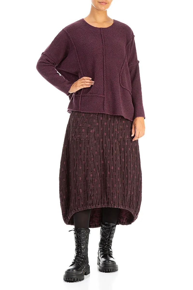 Exposed Seam Mulberry Wool Sweater