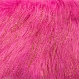 Hot Pink Tinsel Sparkle Glitter Long Pile Shaggy Faux Fur Fabric