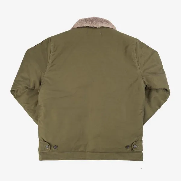 Iron Heart IHM-35-ODG Alpaca Lined Whipcord N1 Deck Jacket - Olive