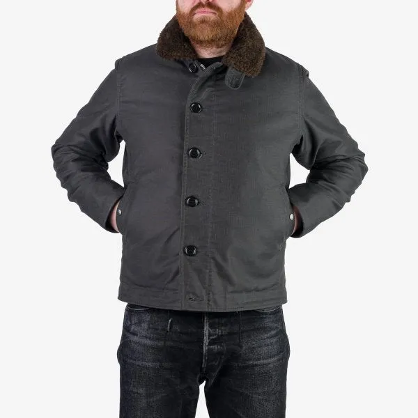 Iron Heart IHM-37 Oiled Whipcord N1 Deck Jacket - Black