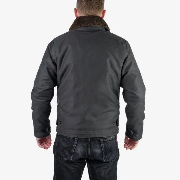 Iron Heart IHM-37 Oiled Whipcord N1 Deck Jacket - Black