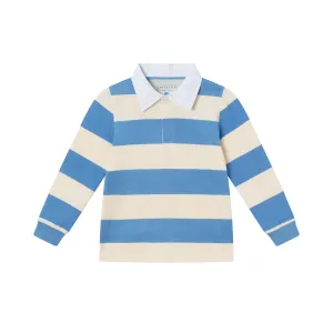 Kids Striped Rugby Shirt | Blue Cream