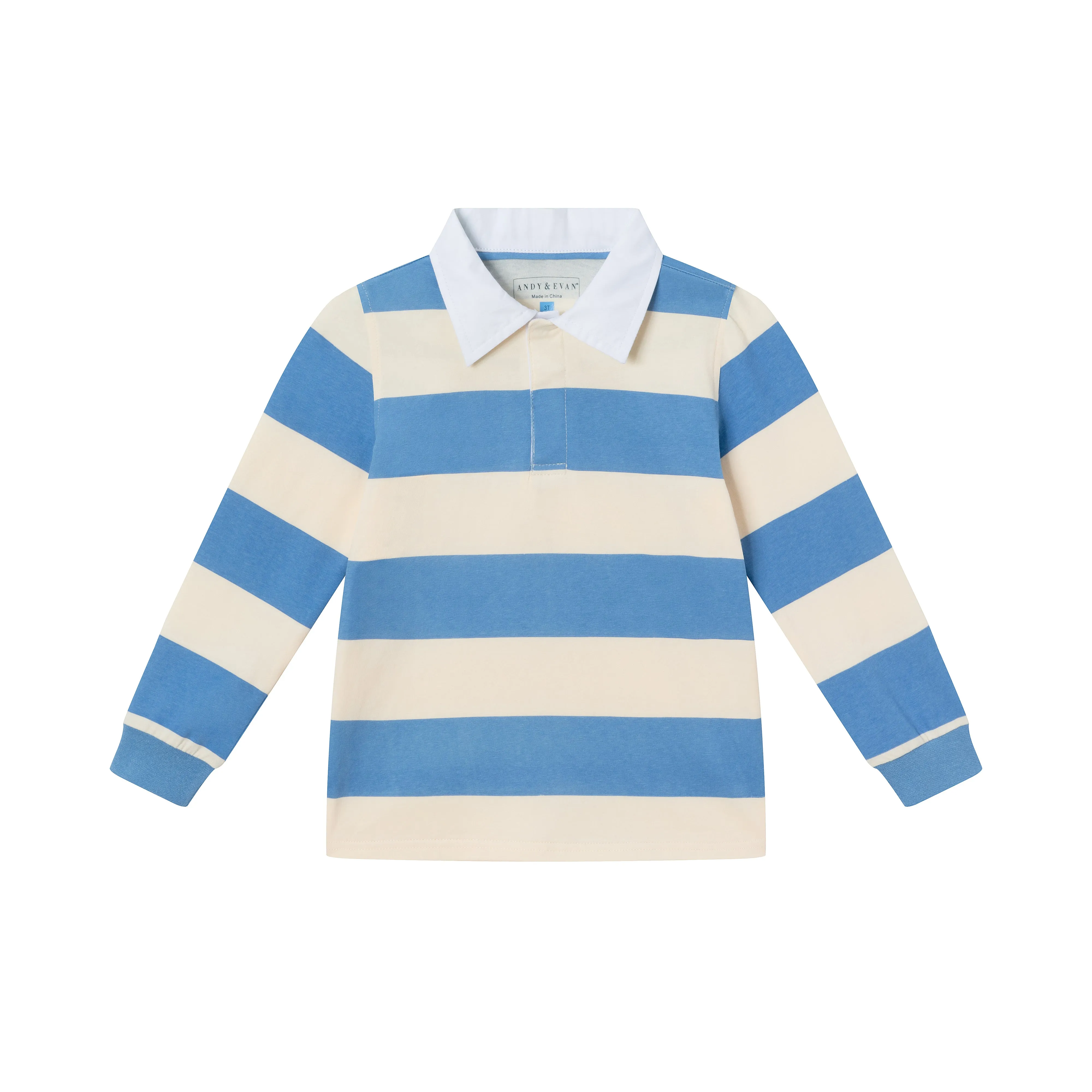 Kids Striped Rugby Shirt | Blue Cream