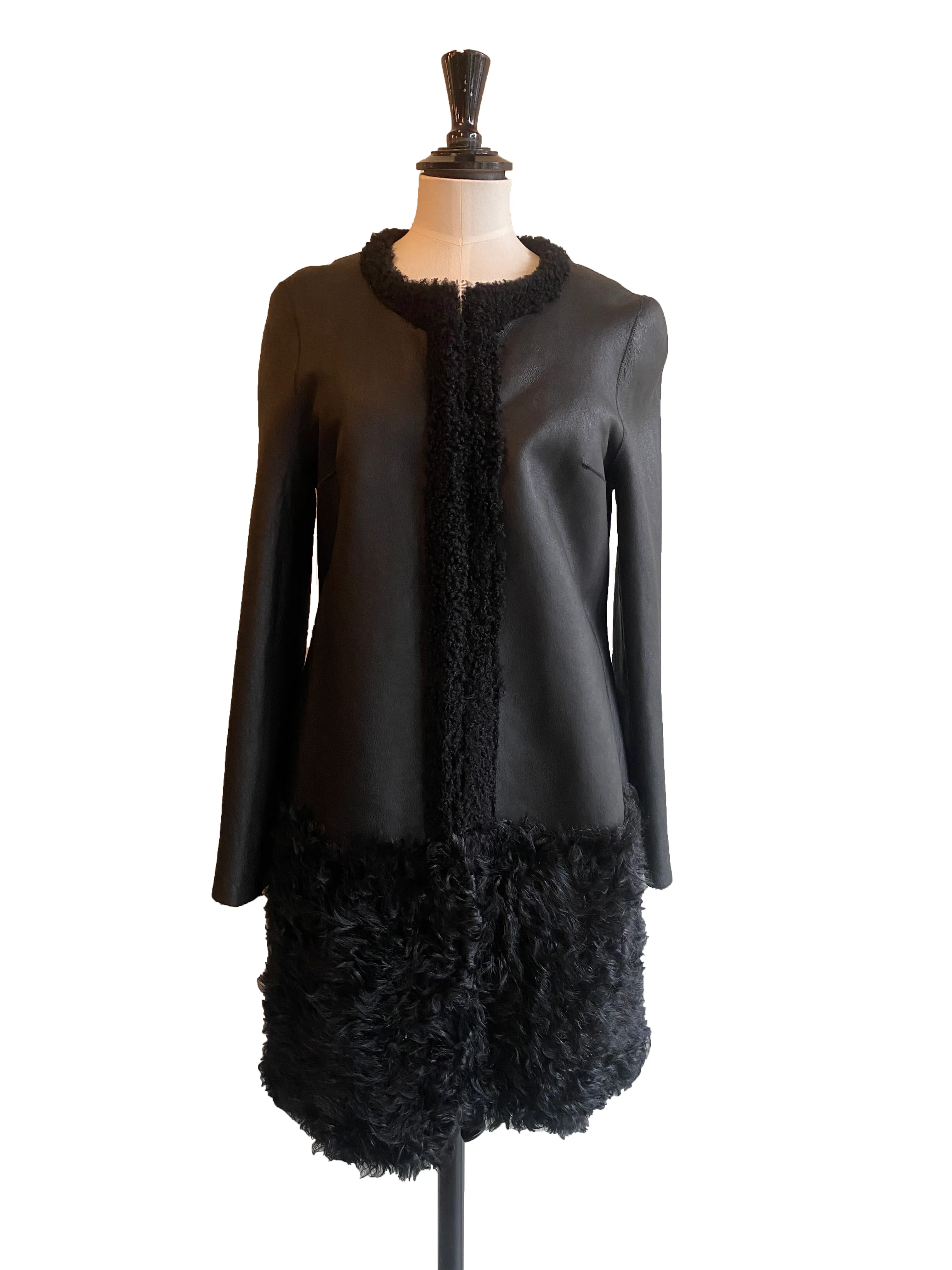 Leather and Sheepskin Reversible Coat