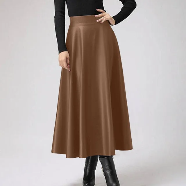 Leather-look High Waist Skirt