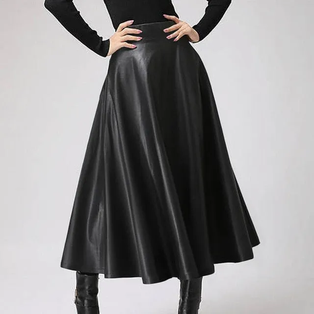 Leather-look High Waist Skirt