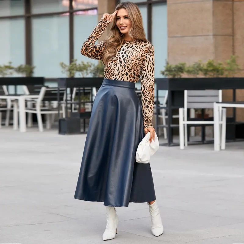 Leather-look High Waist Skirt