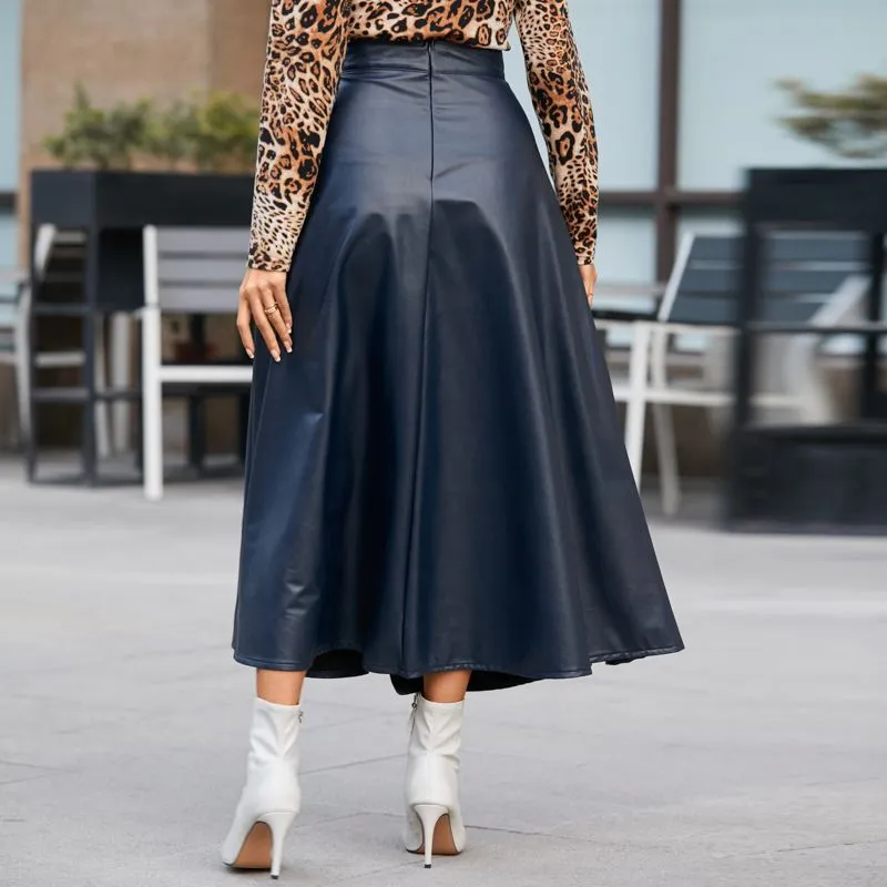 Leather-look High Waist Skirt