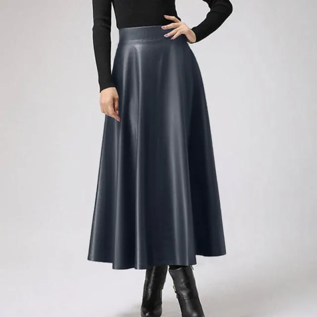 Leather-look High Waist Skirt