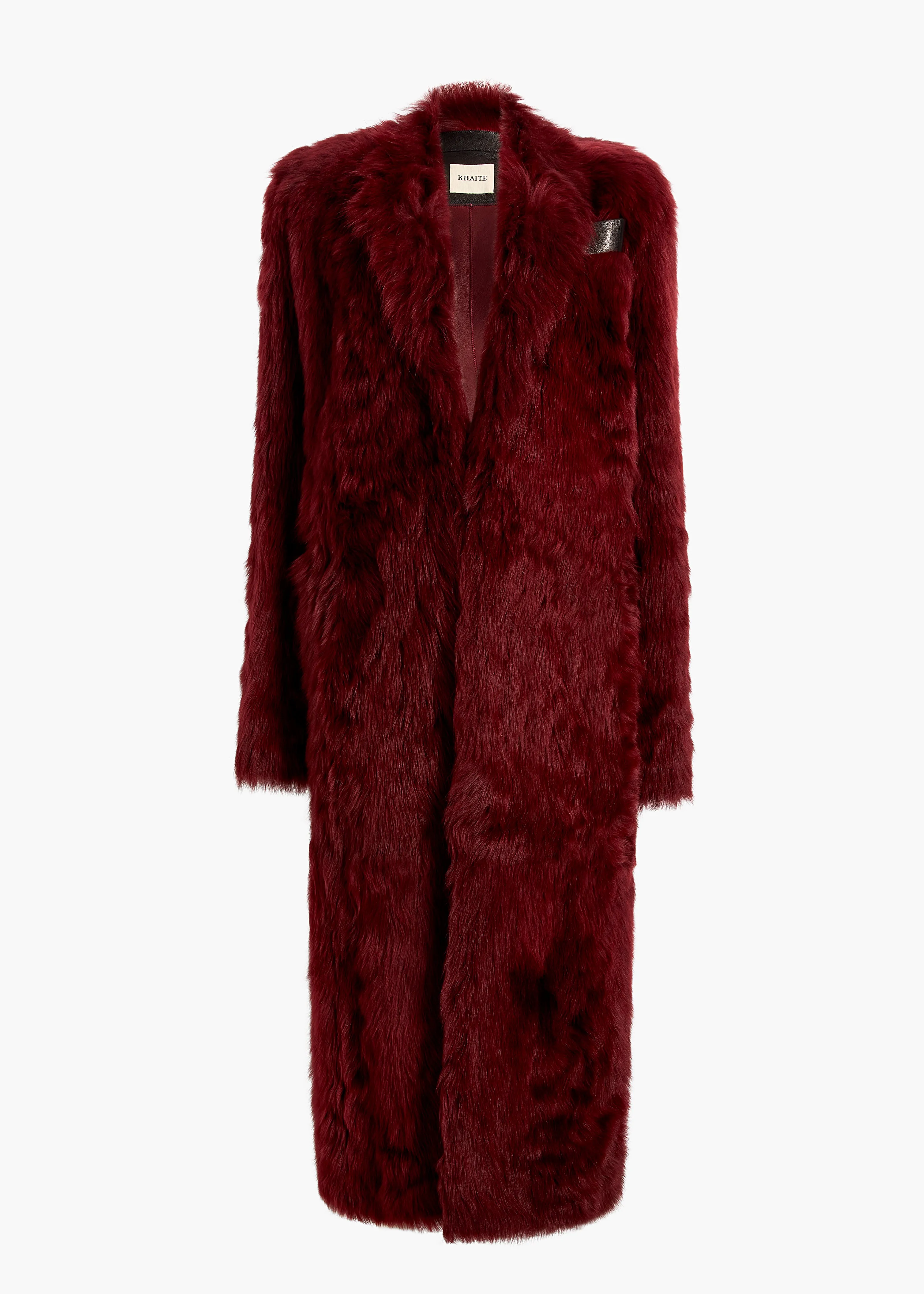 Lolo Shearling Coat in Oxblood