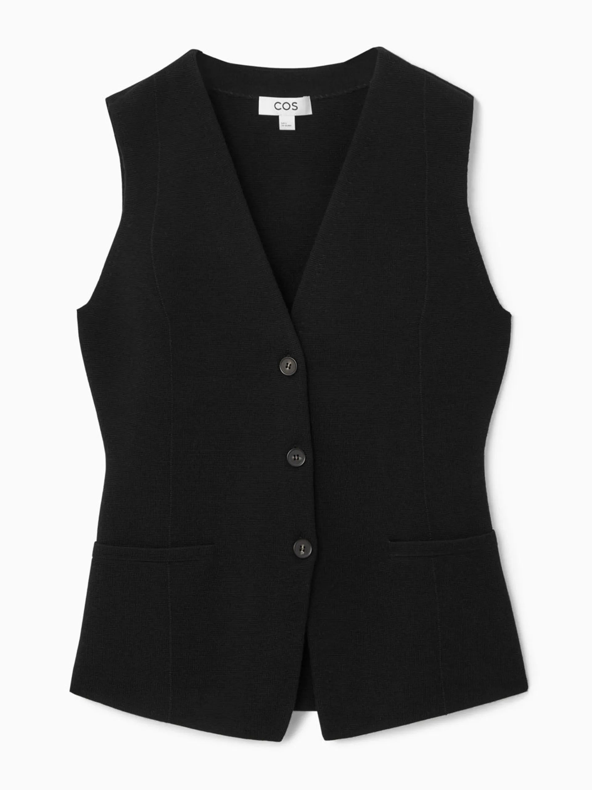 Longline knitted wool waistcoat