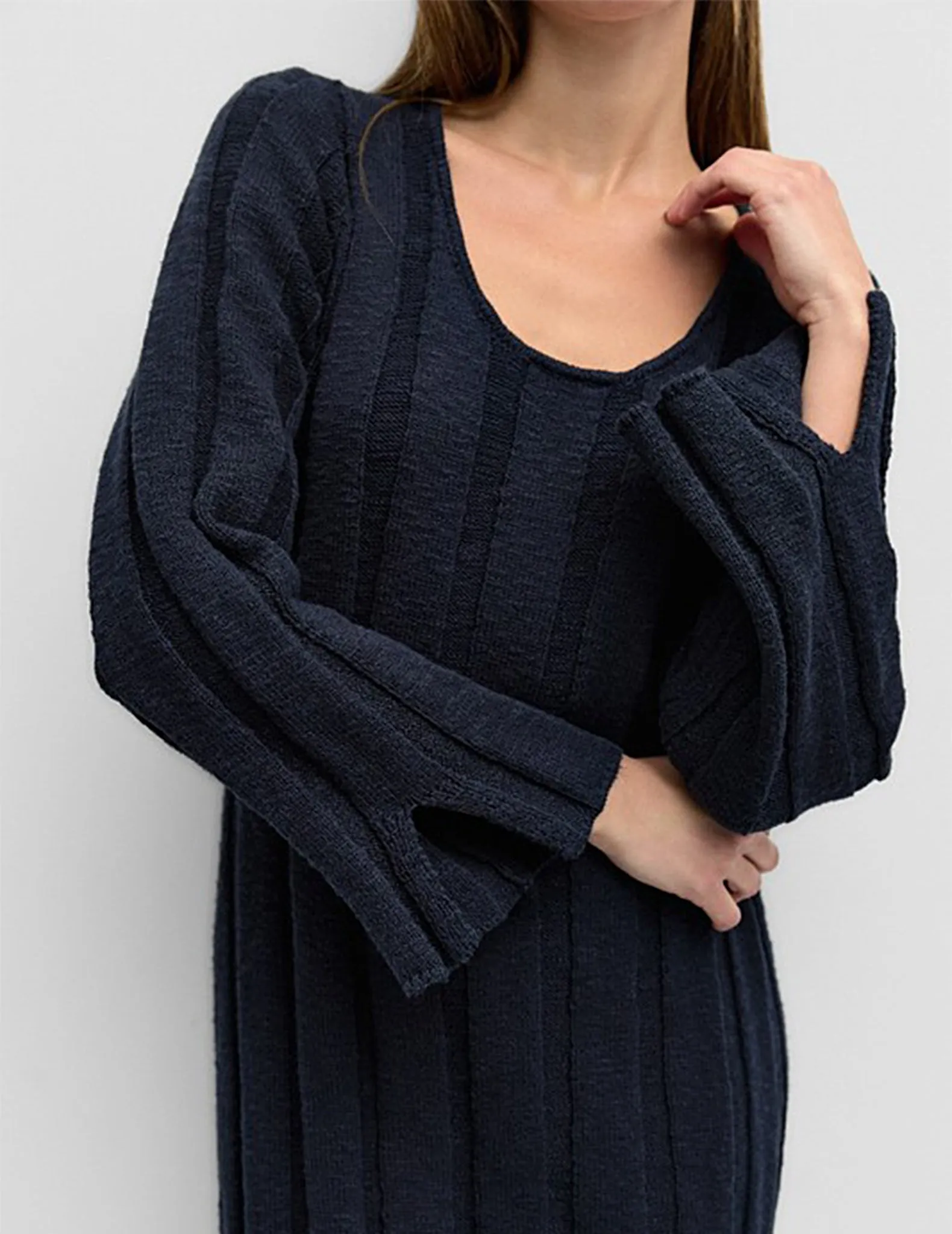 Marley Navy Rib Knit Sweater Dress