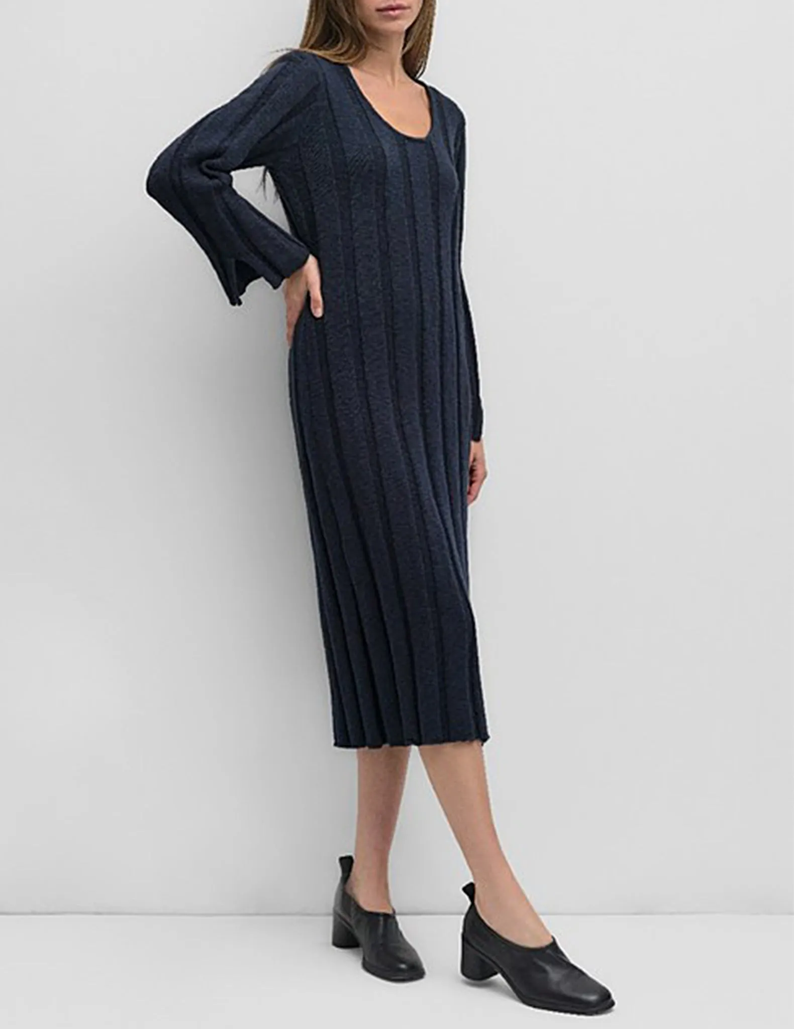 Marley Navy Rib Knit Sweater Dress