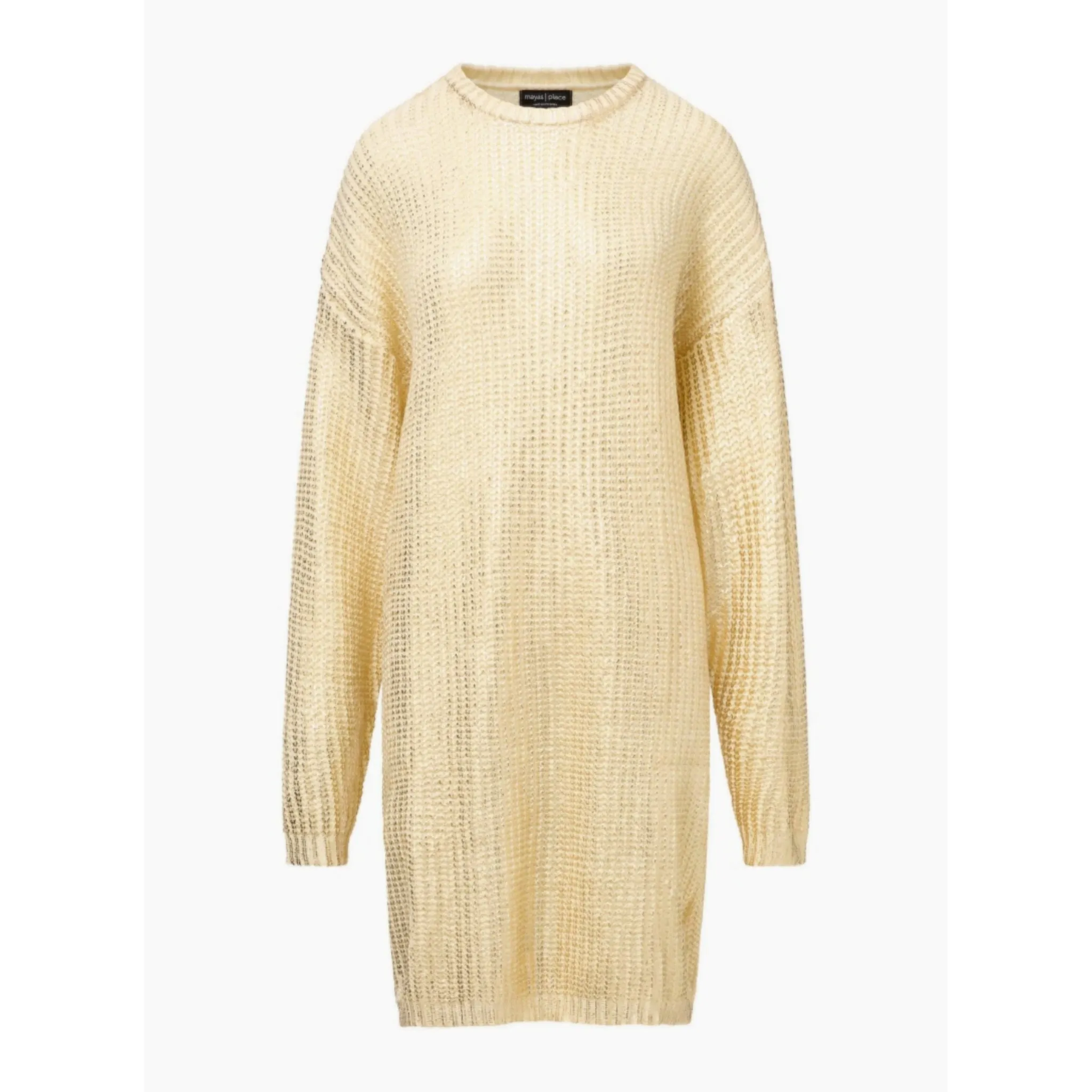 Metallic Sweater Dress Gold