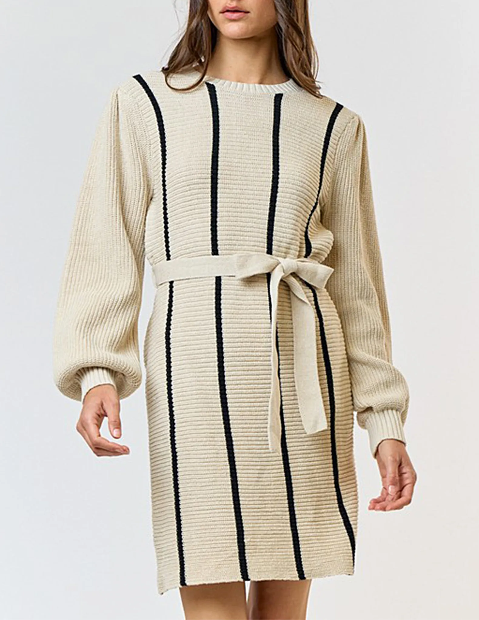 Mona Striped Knit Sweater Dress