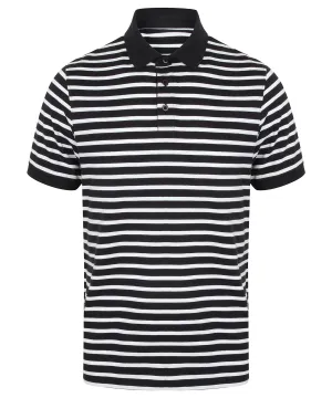 Navy/White - Striped Jersey polo shirt