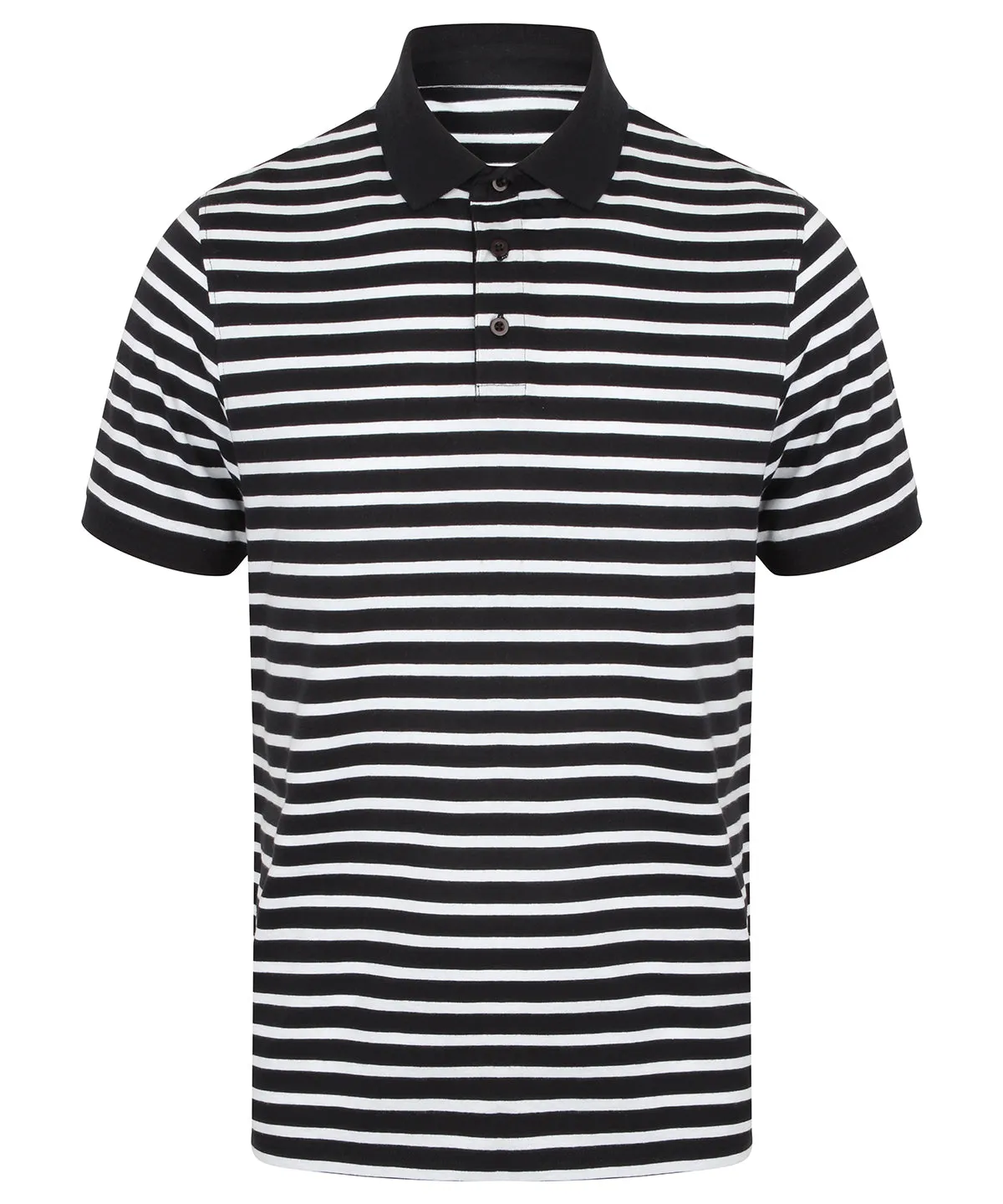 Navy/White - Striped Jersey polo shirt