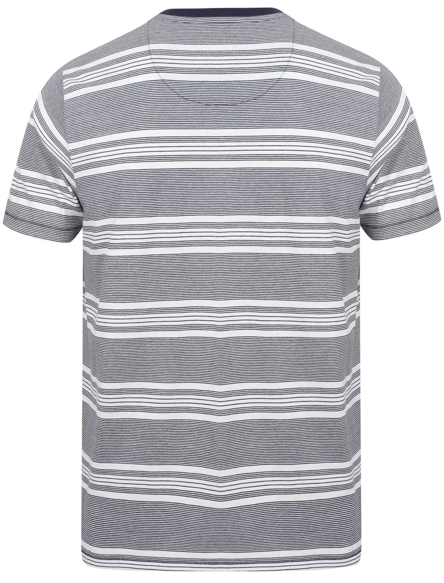 Nissi Cotton Striped Crew Neck T-Shirt In Mood Indigo - South Shore