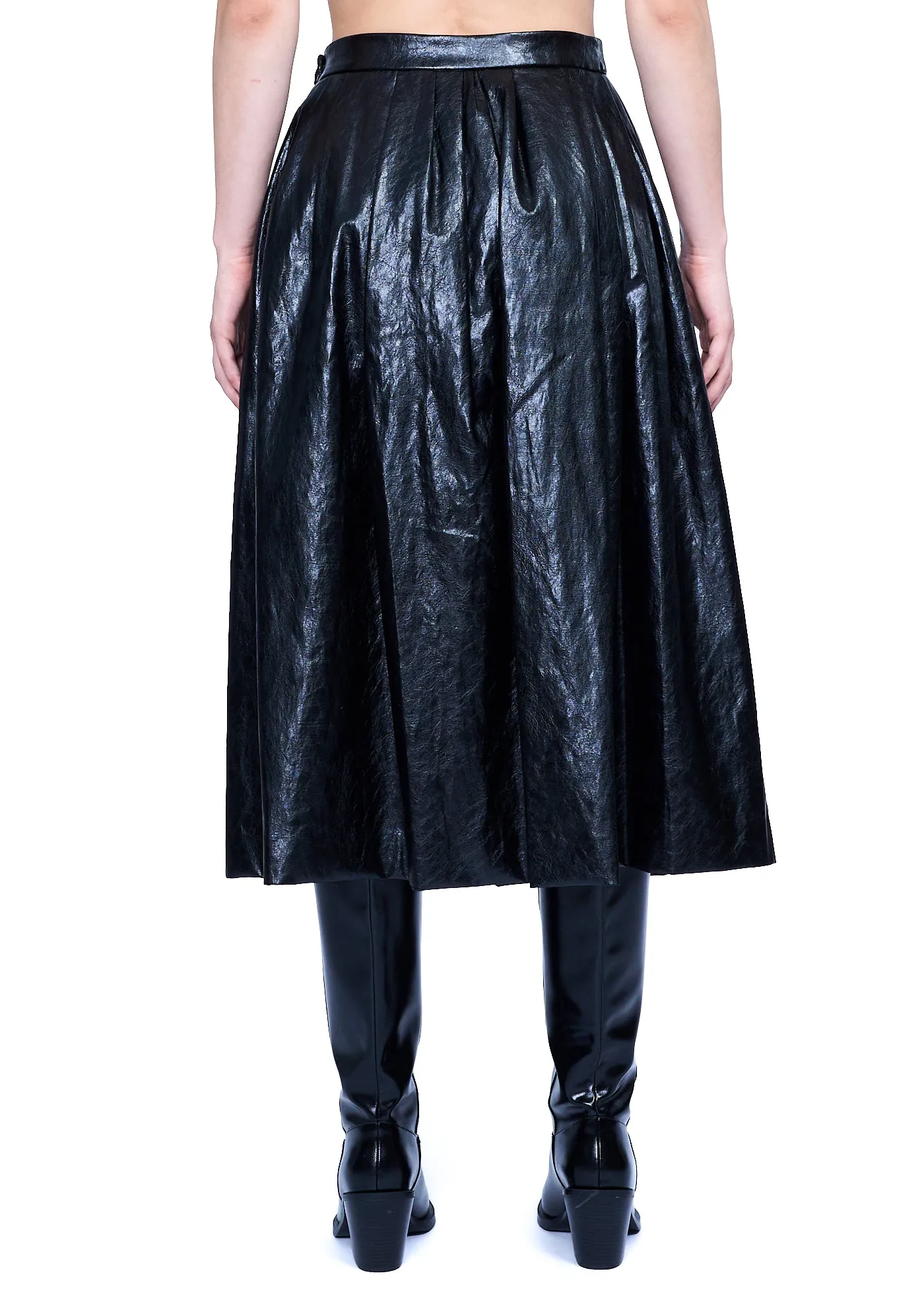 ORR Cracked Leather Low-rise Skirt