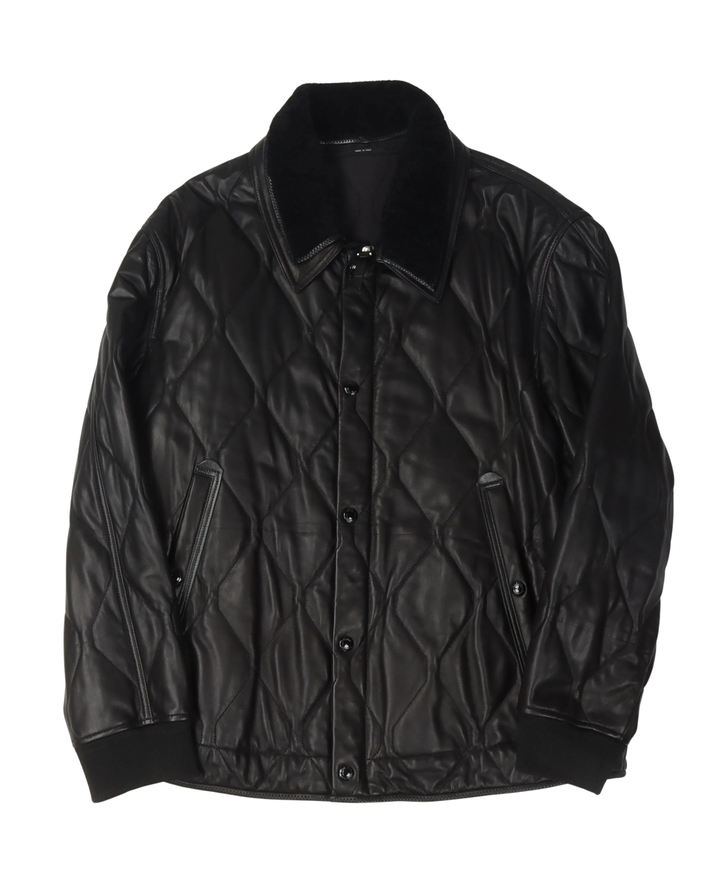 Quilted Shearling Leather Jacket