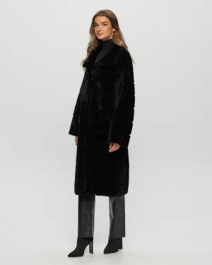 Reversible Merino Shearling Lamb Chevron Short Coat