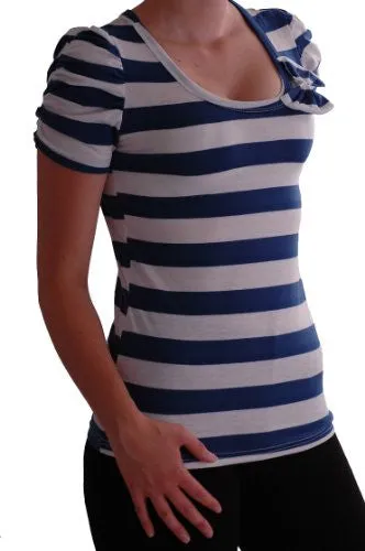 Roxanne Lace Back Striped Bow Tops