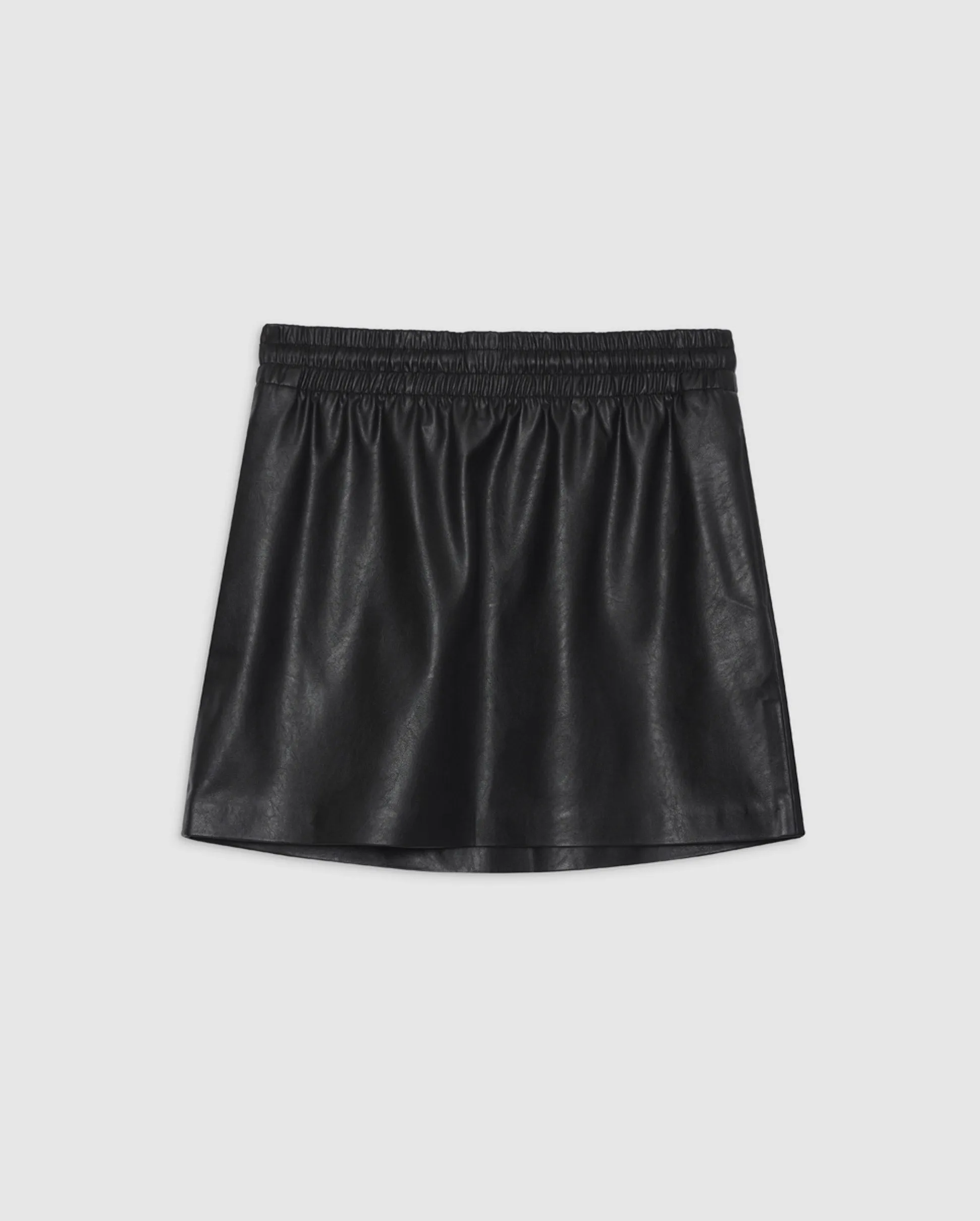 SOTO VEGAN LEATHER SKIRT / BLACK