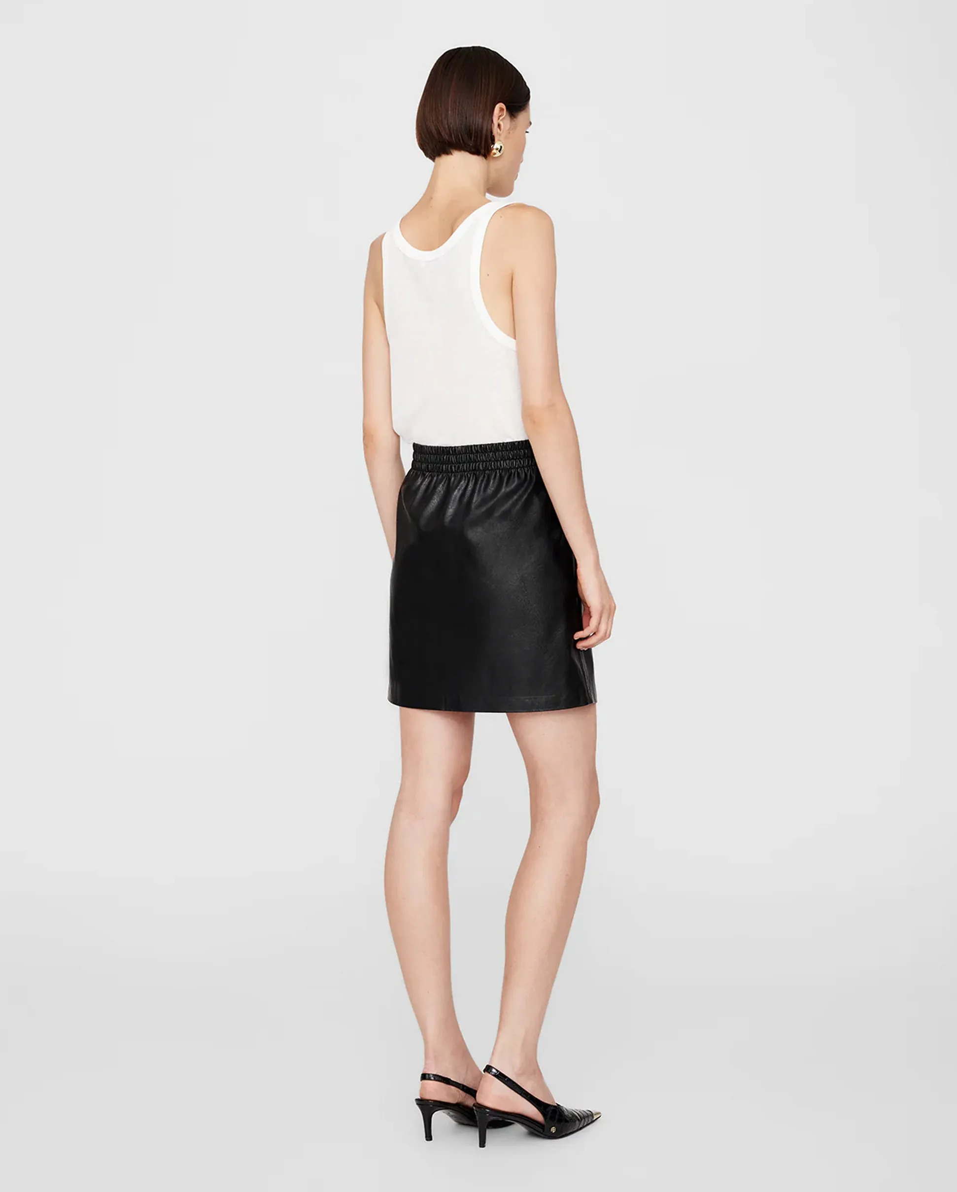 SOTO VEGAN LEATHER SKIRT / BLACK