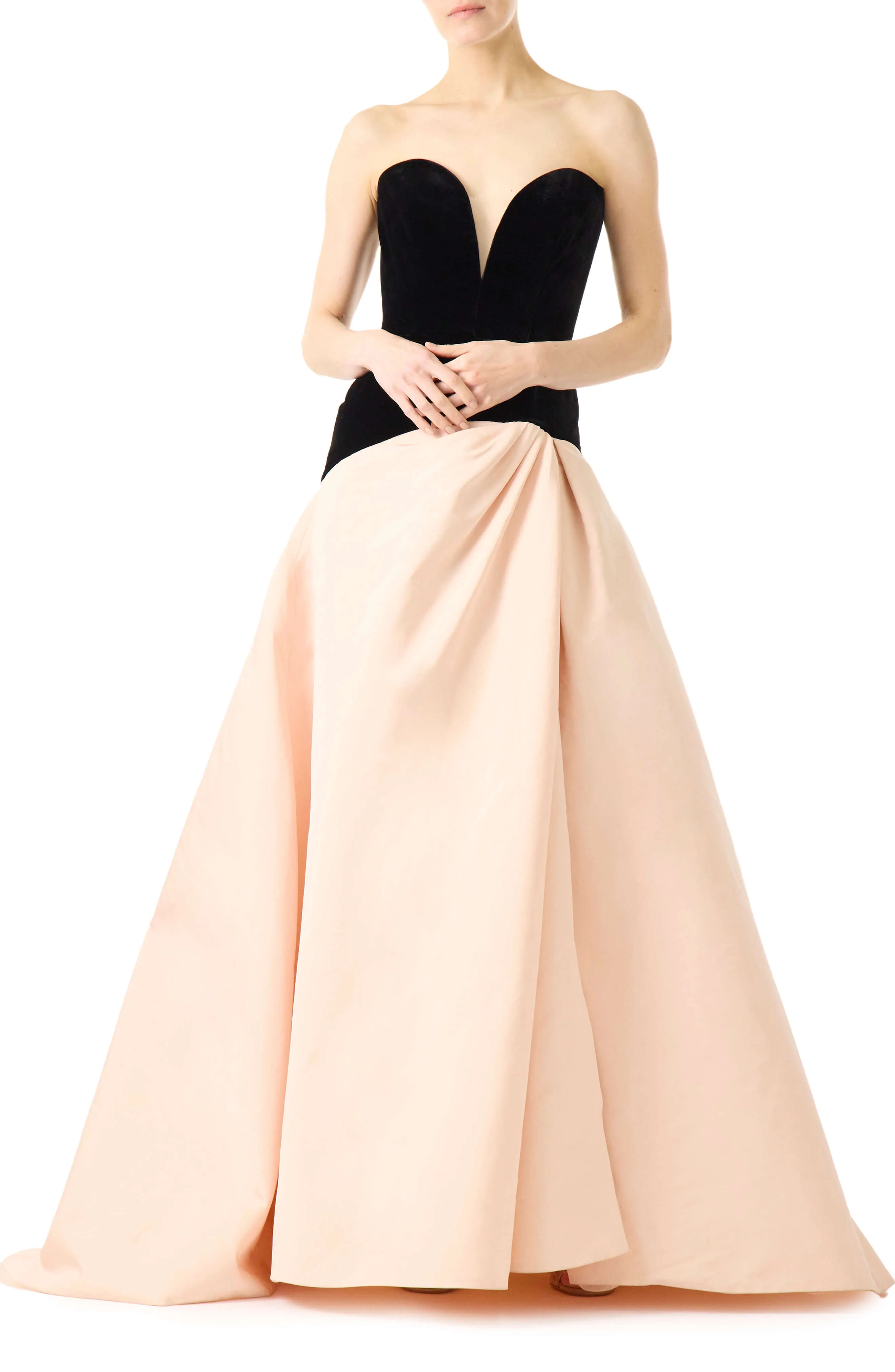 Strapless Drop Waist Ball Gown